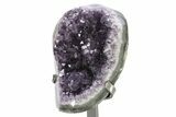 Amethyst Geode Section With Metal Stand - Uruguay #251426-3